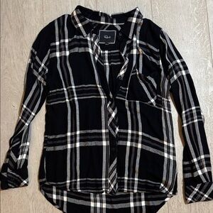 Rails Black and White Checkered Button-Down Shirt